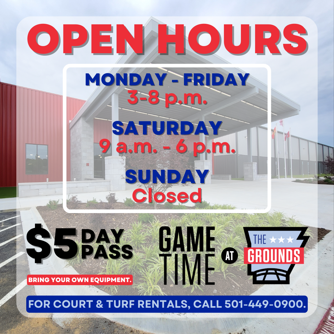 image of open hours listed monday through friday from 3-8 pm and saturday 9 am to 6 pm; $5 day pass; Bring your own equipment.